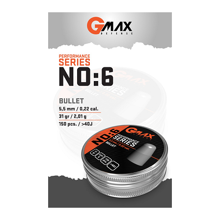 Gmax Performans Serisi Bullet 5.5mm Havalı Saçma No:6