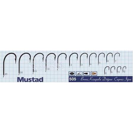 Mustad 505 Kısa Konç Çapraz Bronz (1 KUTU İÇİNDE 25 ADET İĞNE)