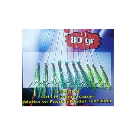 VURGUN 80gr 10 iğneli 3 Renk Yeşil Organze Çapari