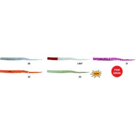 SASİ JAPANESE TWISTER LRF WORM W209 (6 cm 8 adet)