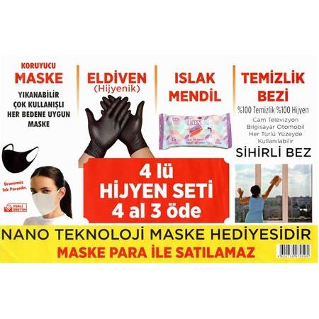 MASKE HEDİYELİ 4 LÜ HİJYEN SETİ