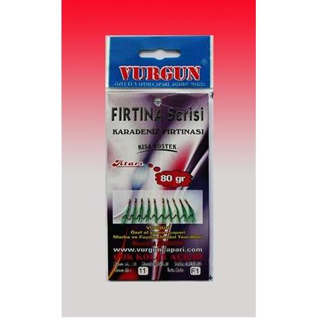 VURGUN 80g Kısa Köstek Yeşil Organze Çapari (10'lu)
