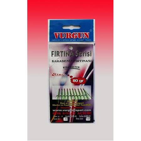VURGUN 80g Kısa Köstek A.Yeşil Organze Çapari (7'li)