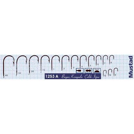 Mustad 1253A Kısa Gövde Düz Nickel 100lü Paket Olta İğnesi